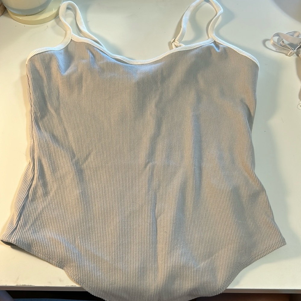 Forever 21 Ribbed Grey Bodysuit